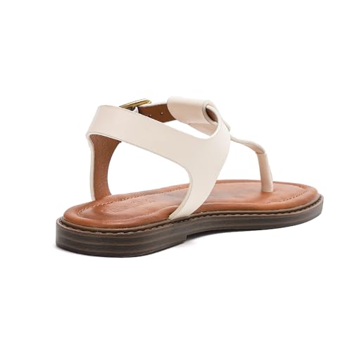 Stratuxx Kaze Women's Dressy T-Strap Flat Sandals Adjustable Ankle Buckle - image 8
