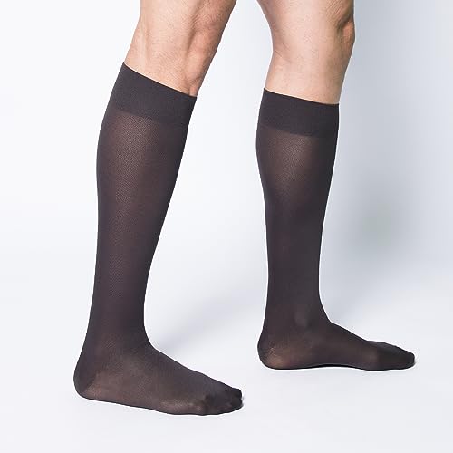 Meia 3/4 Compressão Suave 14-18mmHg Importada Repomen Cotton Masculina Tamanho:XL;Cor:Cinza