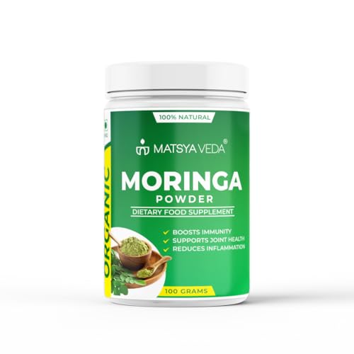 Image of Matsyaveda Moringa Powder 100g | 100% Pure Drumstick Leaves | Natural Energy Booster & Superfood Rich in Vitamins, Minerals & Nutrients