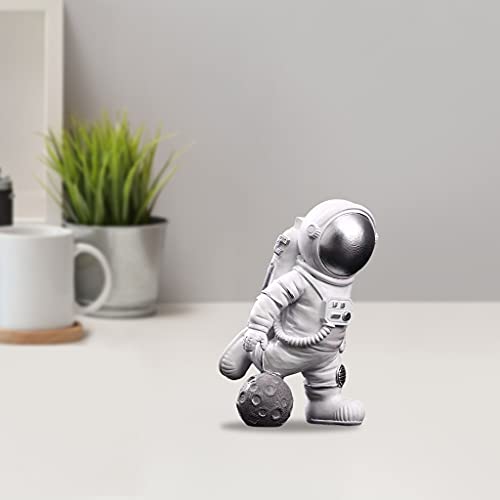 Homozy Astronauti Em Miniatura Ornamento Escultura Presentes De Decorativo, Silver Kick Ball Tamanho