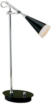 Adesso Beacon Desk Lamp, Black/Chrome