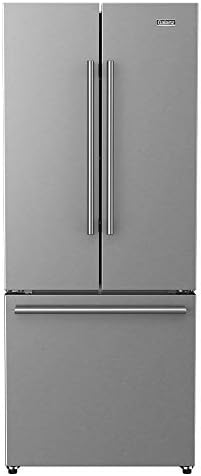 Galanz GLR16FS2K16 3 French Door Refrigerator with Bottom Freezer & Installed Ice Maker, 16 cu ft, Stainless Steel