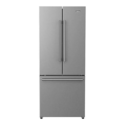 Galanz GLR16FS2K16 3 French Door Refrigerator with Bottom Freezer & Installed Ice Maker, 16 cu ft, Stainless Steel