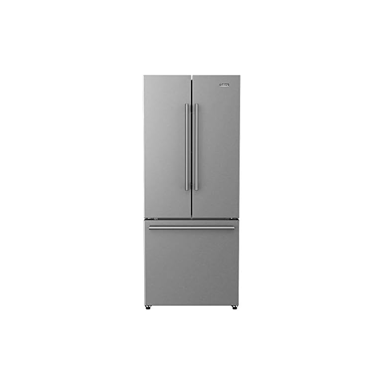 Galanz GLR16FS2K16 3 French Door Refrigerator with Bottom Freezer & Installed Ice Maker, 16 cu ft, Stainless Steel