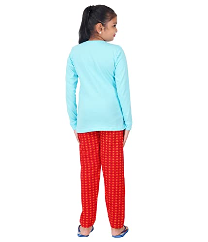 Image of MIST N FOGG Girls' Printed Cotton T Shirt and Pyjama Set /Nightwear /Top and Pyjama Set