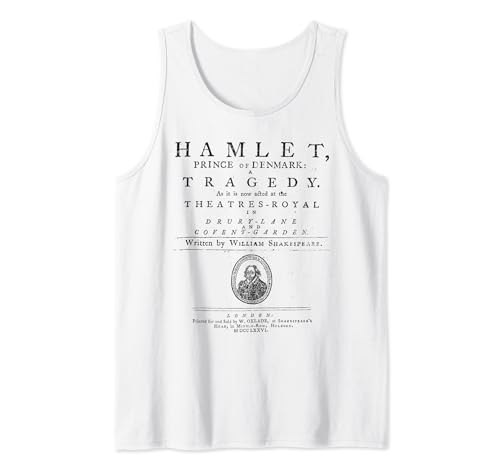 William Shakespeare Hamlet Camisa Literatura Teatro Regalo Camiseta sin Mangas
