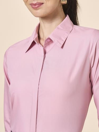 Image of Style Quotient Women Black Cotton Blend Formal Long Sleeve Shirt