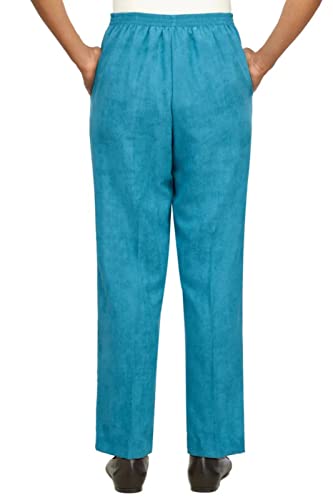 Alfred Dunner Women's Suede Average Length Pant (Teal, 18 Average)3
