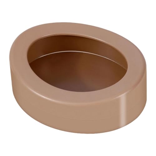 Qialexicon 爬虫類エサ容器 脱走対策 安定設置 清掃容易 広い収納スペース 軽量頑丈 水槽アクセサリー, 茶色