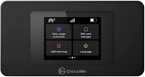 GlocalMe DuoTurbo 4G LTE Portable WiFi Mobile Hotspot for Travel, with US 8GB & Global 1GB Data, No SIM Card Needed, Unlock Router Device for Home in 140+ Countries,Smart Local Network Auto-Selection