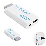 LYMISPIYA Adattatore Wii HDMI con audio da 3,5 mm - Convertitore HDMI per console Wii, uscita video 720p/1080p, Plug & Play per TV, monitor e videoproiettore