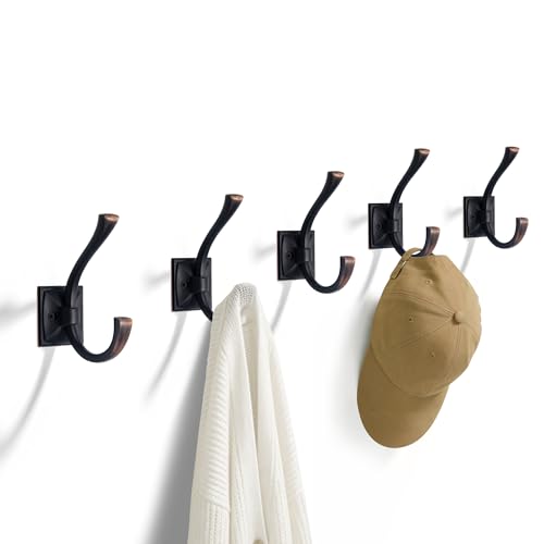 TUNNY 5 Pack Antique Design Wall Hanging Coat Hook -