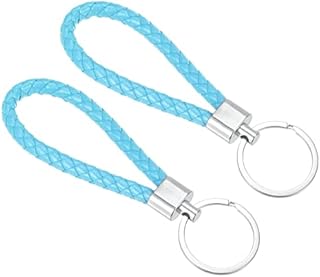 PATIKIL Braided Leather Keychain, PU Key Ring Woven Decoration Lanyard Strap for Bag Wallet
