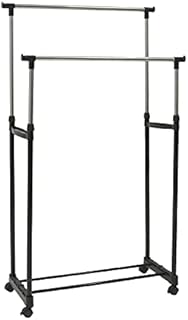 Oypla Double Clothes Rail Portable Hanging Garment Storage with Shoe Rack Shelf