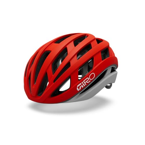 Casco esférico Giro Helios rojo llama mate de alta gama en talla mediana