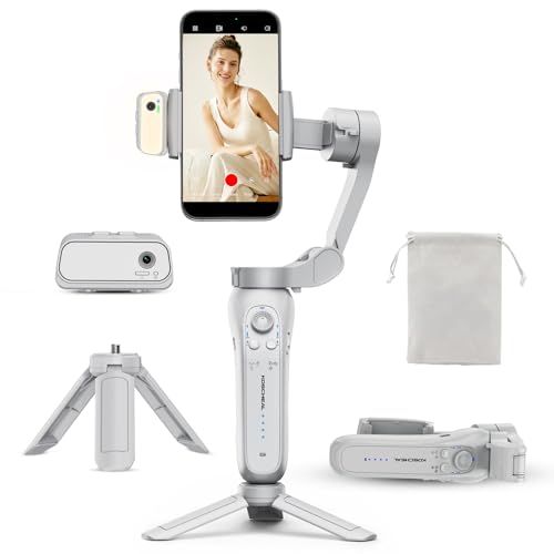 KOSCHEAL 3-Axis Gimbal Stabilizer for Smartphone with AI Tracking Sensor & Magnetic Fill Light, Foldable Gimbal for iPhone & Android,Phone Stabilizer for Video Recording, YouTube & TikTok