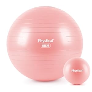 65 cm roze dikke gymnastiekbal en 23 cm pilatesbal, anti-barst gymnastiekbal, antislip zitbal, balansbal, yogabal voor thuis, sportschool en kantoor