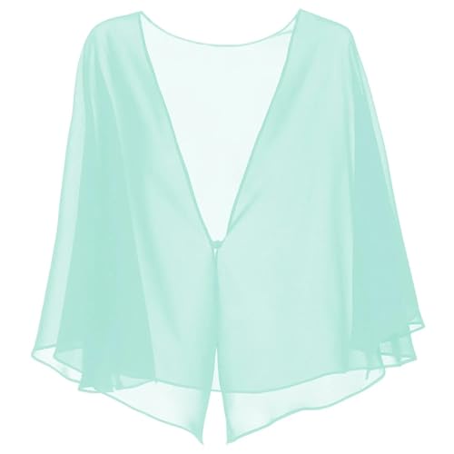 Boléro en mousseline couvrant les épaules délicatement avec bouton pour robe bustier