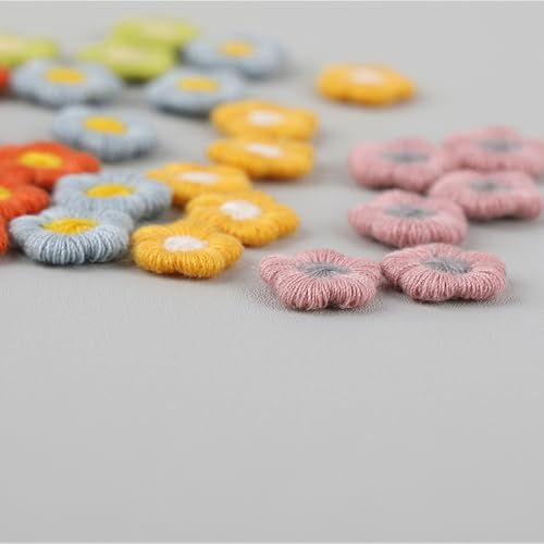 Pack of 50 1.3 cm Flower Applique, Mini Flower Patches, DIY Embroidered Flower Patches, Embroidered Patches, Clothes Patch - Image 4