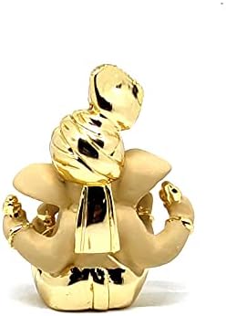 Sawcart Pagdi Ganesh / Ganpati / Ganesha 金メッキ テラコッタ プージャ アイドル 彫刻 ヒ