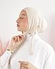 Bonnet sous Hijab Anti-Glisse Jersey en Fibres de Bambou Naturelles Respirant & hypoallergénique pour Femme Musulmane voilée SH-7 (Beige) #2