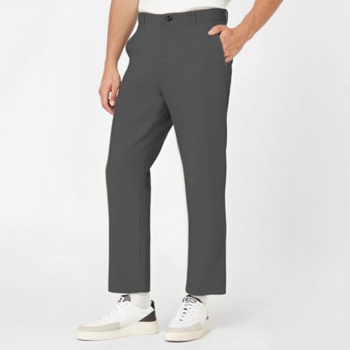 DuDubaby Office Pants Men's Cozy Expandable Waist Dress Weave Work to Weekend Pant Beach Lightweight Travel Casual Running3