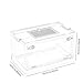 Bothyi Clear Folding Reptile Tank Habitat Breeding Tank Multifunctional Front Knob Door Desktop Pet Enclosure Ventilated Box, Black L