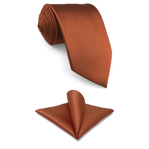 shlax&wing Couleur Unie Orange Burgundy Mariage Homme Cravate Classic Fashion 160cm