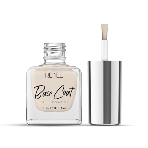RENEE Base Coat Glossy Finish Nail Enamel, Quick Drying, Long Lasting, Chip Resisting Formula with Full Coverage, One Stroke Application, Translucent Layer, 10 Ml