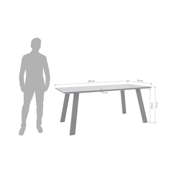 OUTLIV. Gartentisch Burnie Aluminium Betonoptik Anthrazit