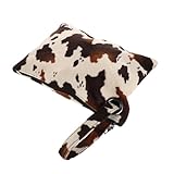 ROMISBABA Bolso de Mano con Estampado de Vaca Marrón Pequeño Clutch Versátil para Mujer con Cremallera Monedero Interior Organizado Bolso de Noche para Eventos y Uso Diario