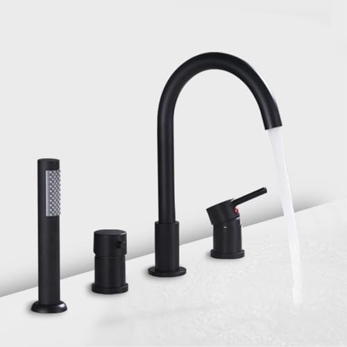Ensemble de robinet de douche mural haut de gamme avec mitigeur noir mat - 6