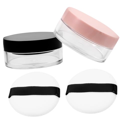 Ipetboom 4-piece Loose Powder Containers Empty Puff Cases 20g Space Easy to Carry Makeup Powder Dispensers