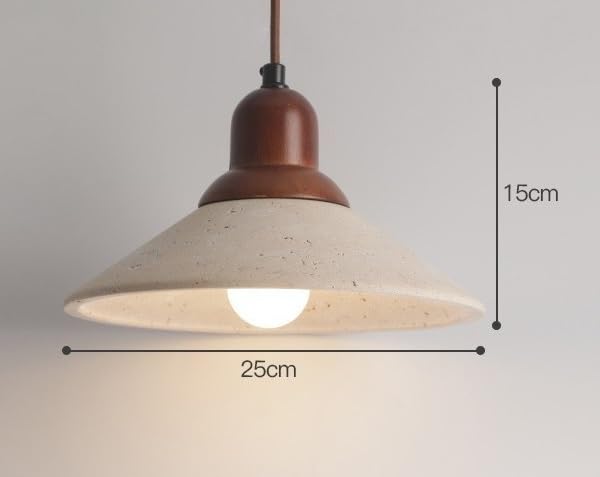 Lampe LED suspendue en pierre de grotte jaune design minimaliste - 5