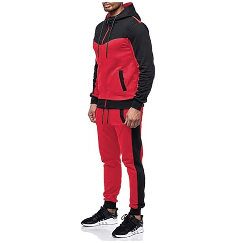 Image of Marine Royal Track Suits for Men Set Full Zip Sweatsuit Outdoor Jogging Men Tracksuits