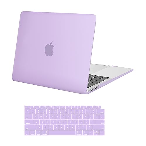 Image of MOSISO Compatible with MacBook Air 13 inch Case 2022 2021 2020 2019 2018 Release A2337 M1 A2179 A1932 Touch ID, Plastic Hard Shell Case & Keyboard Cover for MacBook Air 13.3 inch Case, Light Purple
