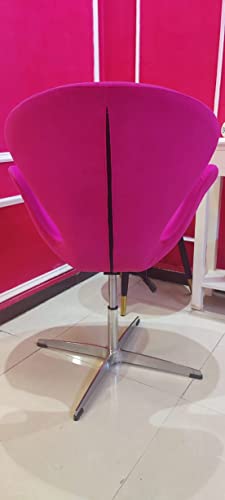 Image of Modern Swivel Lounge Chair with Hydraulic Lift for Home Office Hotel Cafe (Pink, Faux Leather)