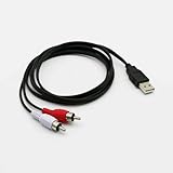 Câble USB A mâle vers 2 prises RCA phono mâles AV pour PC, TV, adaptateur audio et vidéo 1,5 m