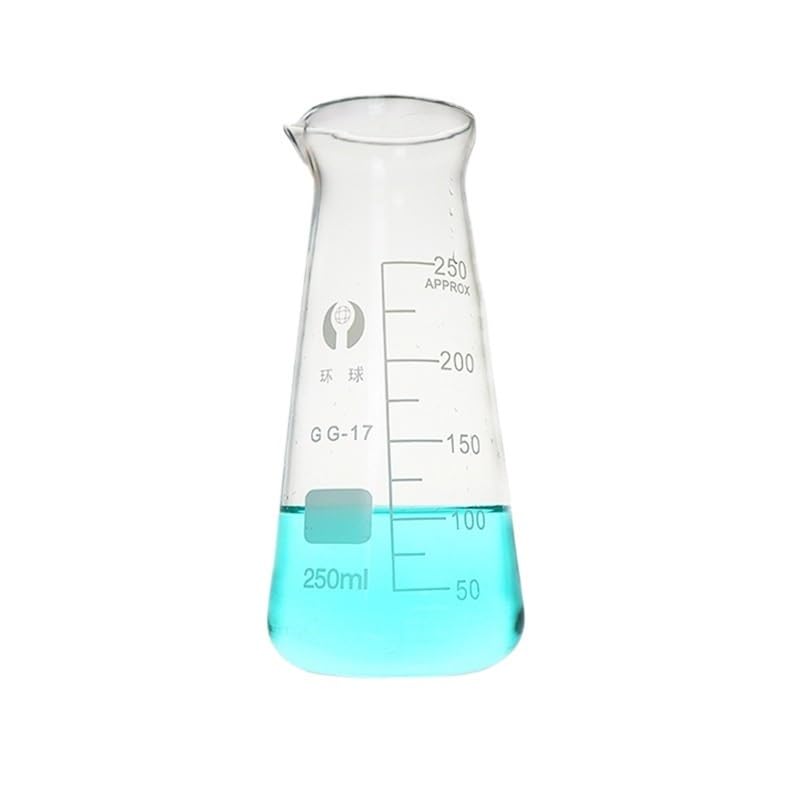 Erlenmeyerkolben aus Dickem Glas Graduierter Konischer Messkolben Labor Glasware für Chemie und Wissenschaft 125–500ml(125ml)