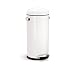 simplehuman Round Retro Step Trash Can, White Steel, 30 L / 8 Gal