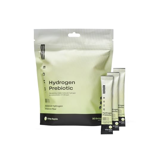 Echo Molecular Hydrogen Drink Mix - 16 PPM - On-The-Go Gut Health Mix for Instant Hydrogen Water with Magnesium + Prebiotic Fiber - Crisp Apple Flavor - 30 Count