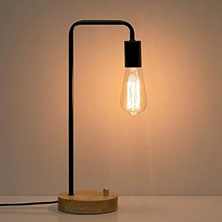 HAITRAL Industrial Desk Lamp, Vintage Edison Bulb Table Lamp for Dorm, Office, Bedroom