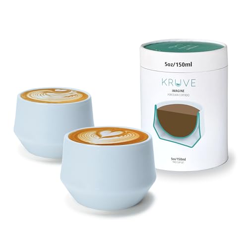 KRUVE IMAGINE Latte-Kaffeetassen aus Porzellan, doppelwandige...