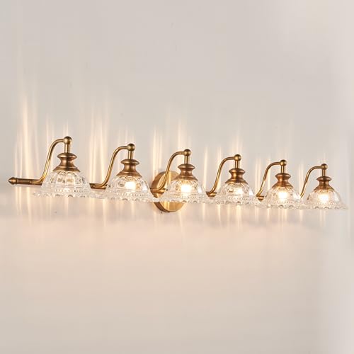 Image of XIEDUN 45 inch Bathroom Light 6 Light Vanity Light Fixtures (Exclude G9 Bulb) Vanity Lights for Bathroom