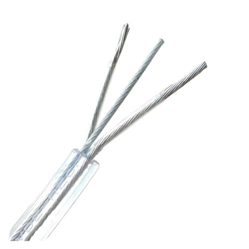 HKVTVCYPYA HKVT Cable eléctrico transparente de 2 x 0,75 mm con soporte de acero de 1,0 mm for lámparas de iluminación.(10m)
