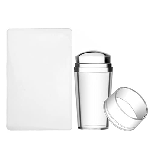 1 ensemble de tampons de gelée pour Nail Art avec grattoirs, Kit d'estampage d'ongles transparent et doux, outil 'art manucure imprimé à faire soi-même...