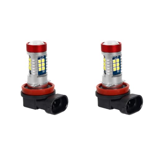 A2ZWORLD 2pcs LED H8 12V 24V Canbus, Lampadine Fendinebbia Auto e Camion 57mm, 15 SMD 3030 400lm 8W, Bianco Freddo 6500K