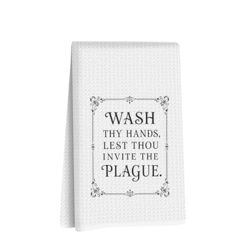 Image of Please Wash Your Hans Kitchen Towels, S Wars Reusable Dish Towel Hand Towel | Funny Waffle Weave Hand Cloth Tea Towels, Humor Hand Towels for Home Bathroom Decor, Housewarming Gifts 14x24 Inch