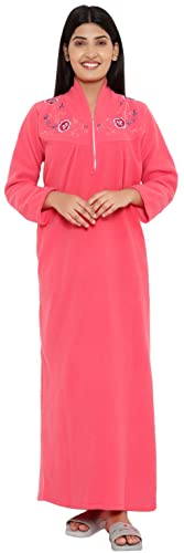 Image of Women's Woolen Solid Maxi Nighty