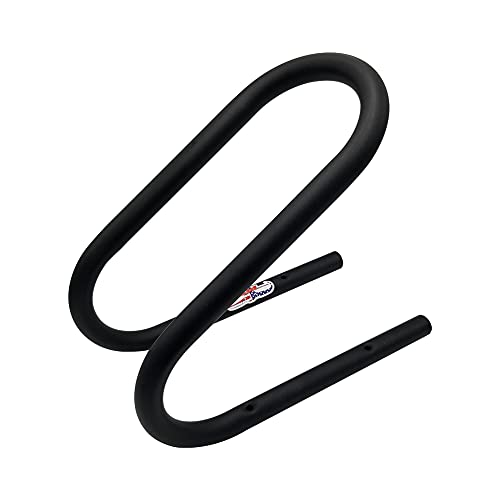 Image of Pit Posse 11023BK Motorcycycle Wheel Chock Permanent 5 1 /4 inch Trailer Truck Van Front Tire - Made in USA - Predrilled Mounting Holes - Powder Coated Black Finish - 5 Year Warranty (Black)